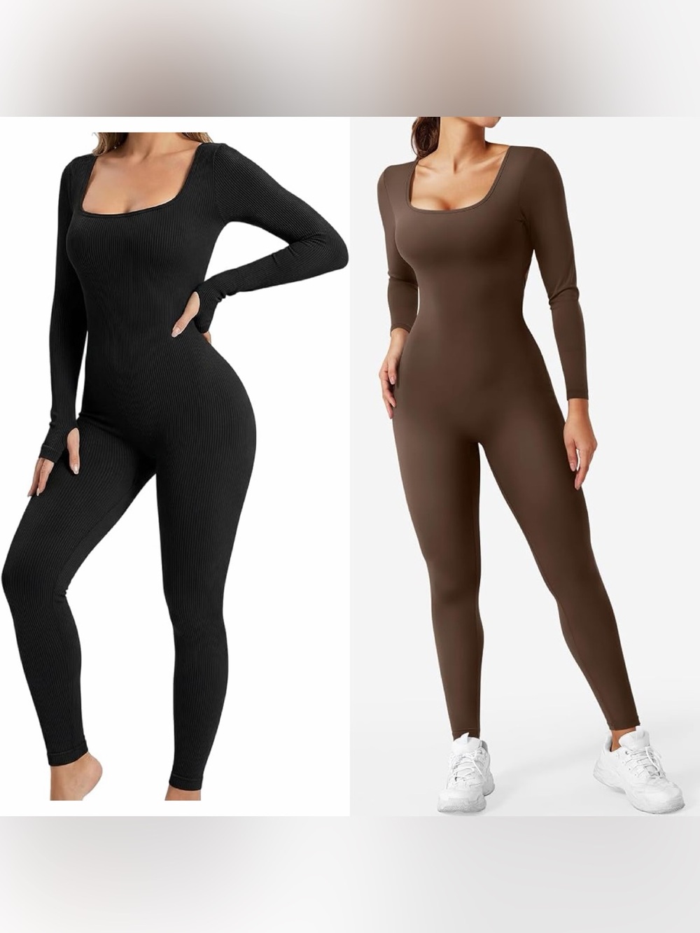 Long sleeve ribbed jumpsuit - Set of 2